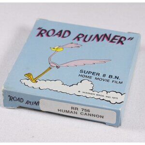 Vintage 1975 Road runner movie human cannon Techno film 8mm film BW